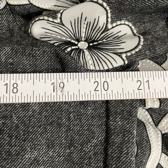 Studio One New York Women’s L Black White Floral Dress Liquid Knit Whimsigoth - Picture 10 of 11